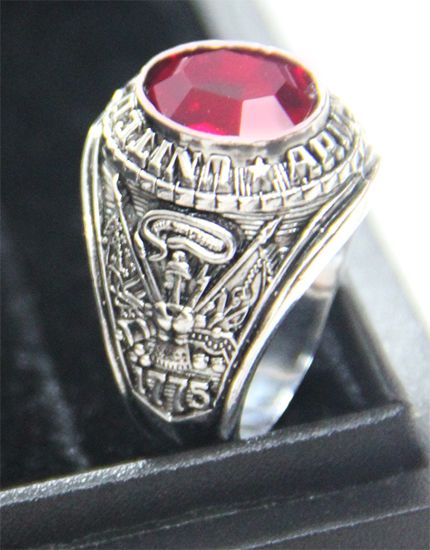 [USA RING SHOP] Nhẫn mỹ hợp kim, màu rhodium (vàng trắng), đá màu Ruby chuẩn. - 6
