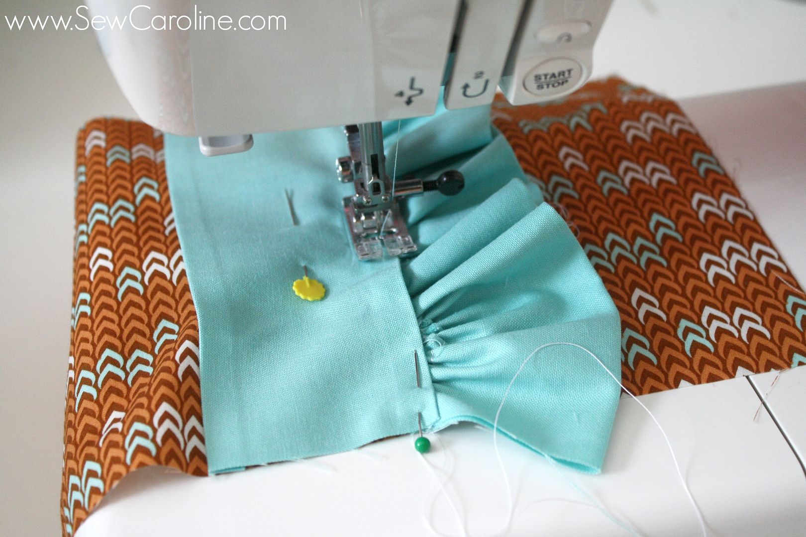 ruffled fold-over clutch tutorial // sewcaroline.com on seekatesew.com 