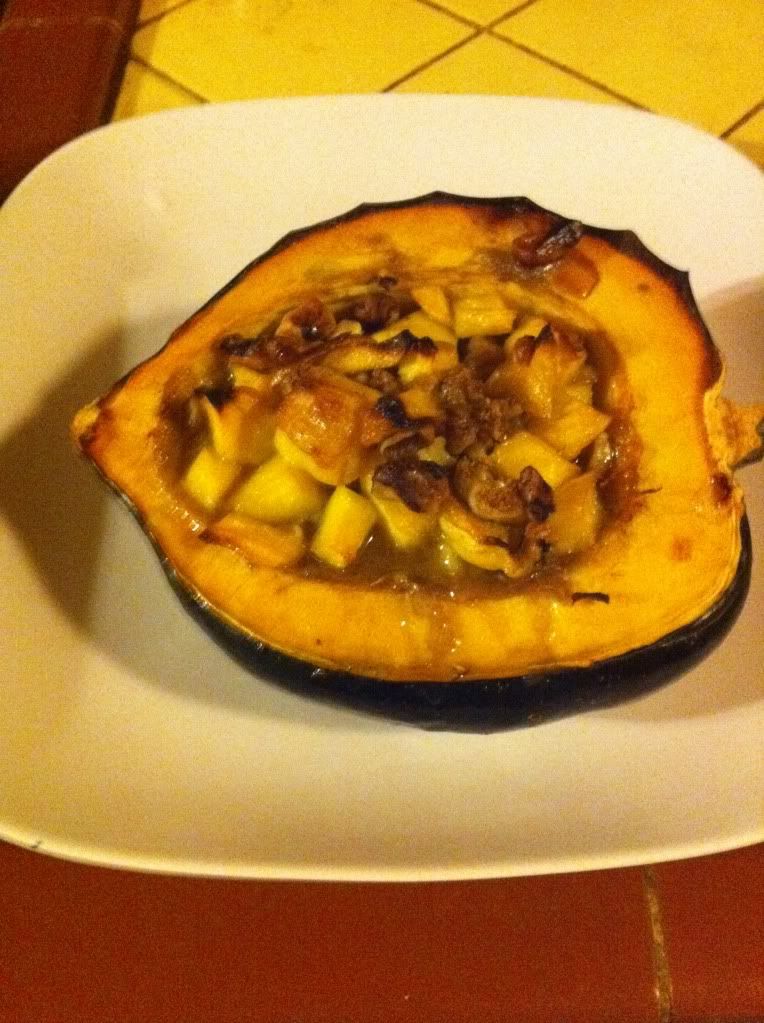 Acorn Squash Stuffed with Mango and Walnuts