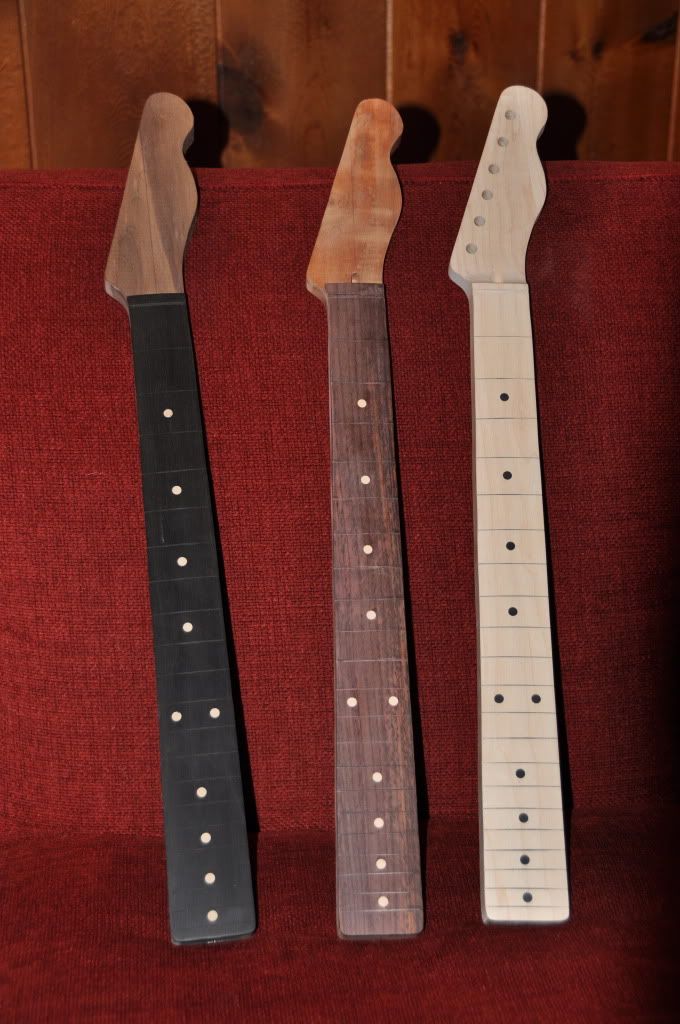Neck blank and fretboard thickness and overall neck thickness