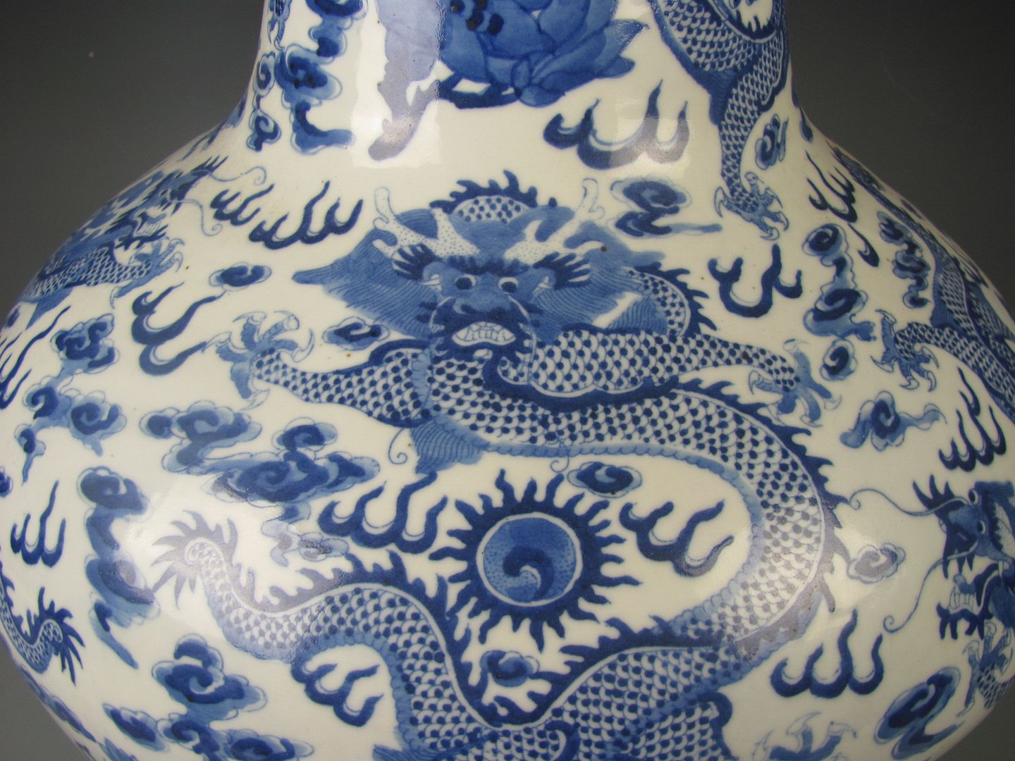 Chinese Rare Blue and white Porcelain Dragon Vase eBay