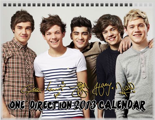  Direction Calendar on One Direction Autograph 12 Months Year 2013 Wall Photo Calendar 24