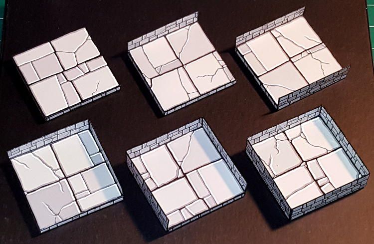 All six Dungeons of Olde tile configurations