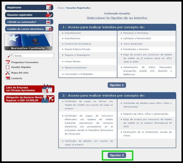 Solución: Registrarse y Solicitar $ Cadivi