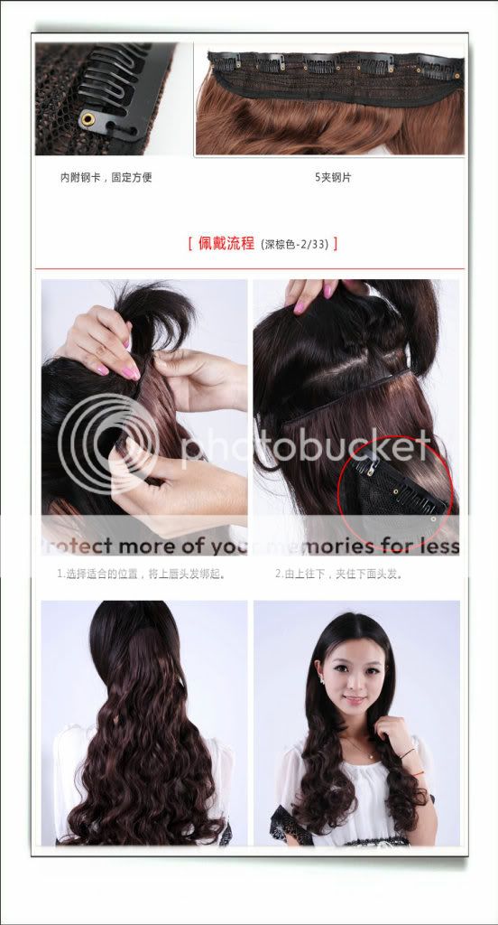   11 Colors Fashion Womens Long Curl/Curly/Wavy Hair Extension Clip on