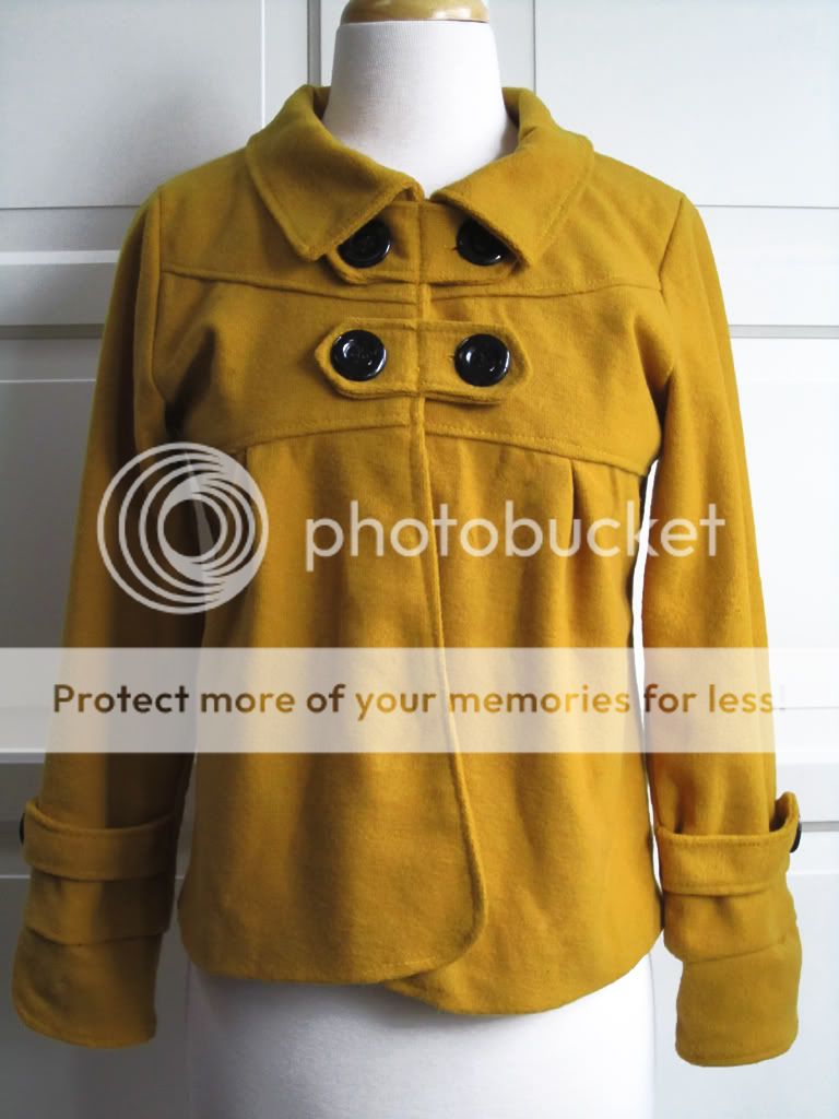 NEW Double Breasted Short Jacket   Womens S   Mustard / Yellow  