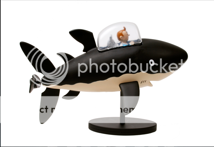 Tintin Figure The shark submarine tuba PVC FIGURES NEW IN BOX  