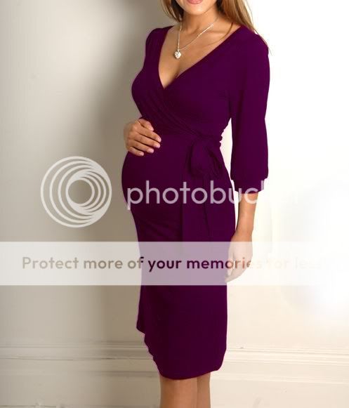 Maternity Clothing Front Tie Dress with V Neck Colours