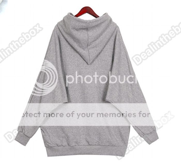 DMS15 Korea Cool Girl Leisure Hoodie Letter Batwing Outerwear Pullover 
