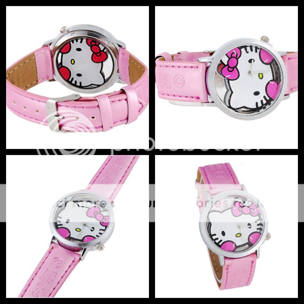 KT208 cute Hello Kitty Analog Wrist girl Watch (Pink)  