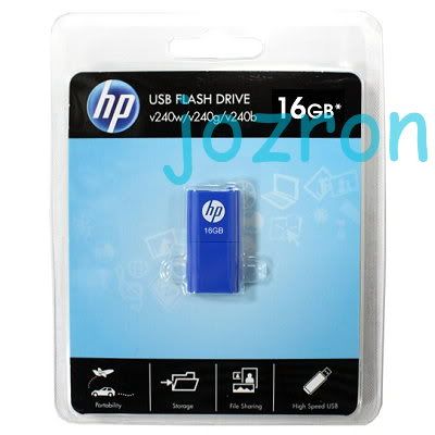 HP v240b 16GB 16G USB Flash Pen Drive Memory Disk Blue  