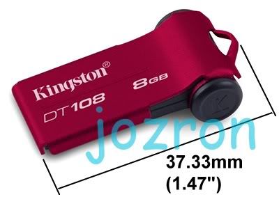 Kingston DT108 8GB 8G USB Flash Pen Drive Flip Disk Red  